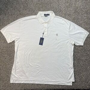 Polo Ralph Lauren Men's 3XB White Pima Cotton Polo Shirt Big Tall Soft Touch